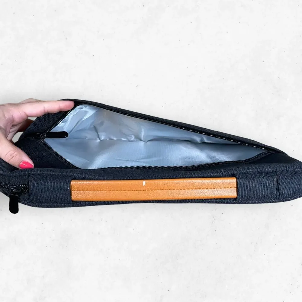 Inateck Black Laptop Sleeve Cushion 15inx11in Full‎ Zip Extra Side Zip Pocket